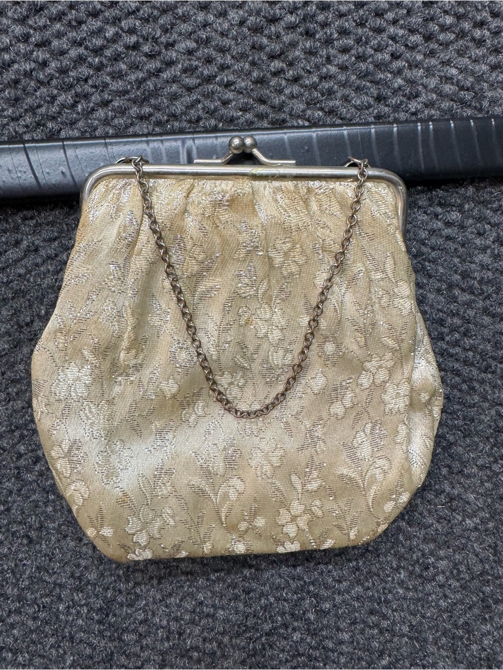 Source Unknown Gold Floral Jacquard Evening Clutch with Chain - Picture 2 of 5